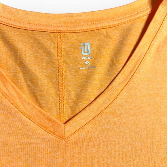 Ideology Women’s V-Neck Tee 4X Orange Short Sleeve NWT - Picture 3 of 3
